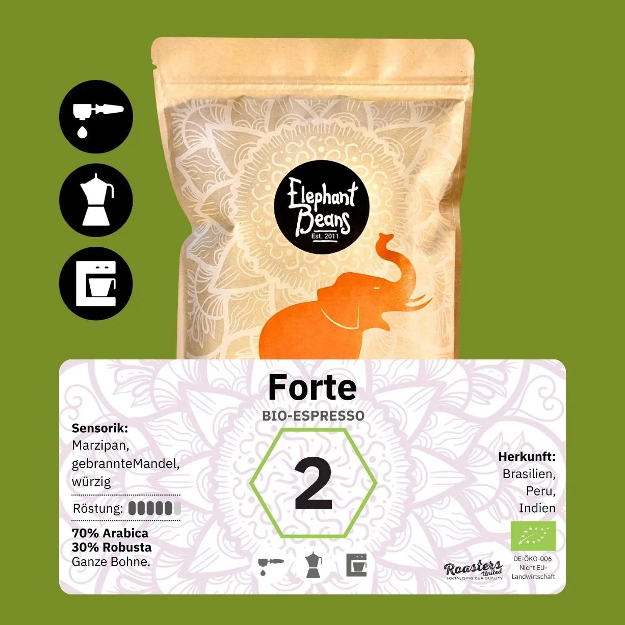 Forte, Bio-Espresso-Blend Röstkaffee