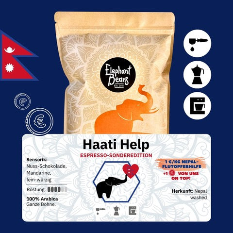 HAATI Help Fundrising Espresso (Nepal) Röstkaffee