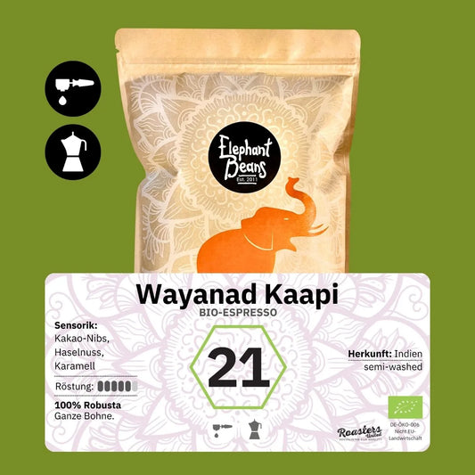 Wayanad Kaapi Fine Robusta, Bio-Espresso (Indien) – Ernte 2025 Röstkaffee