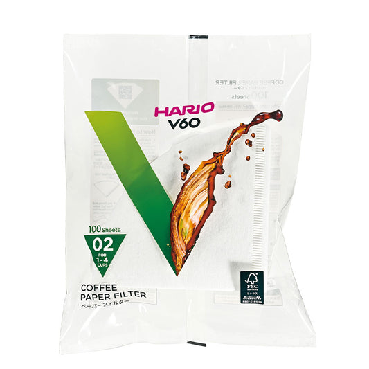 Papierfilter weiß für Hario V60 02 Dripper 100 Blatt