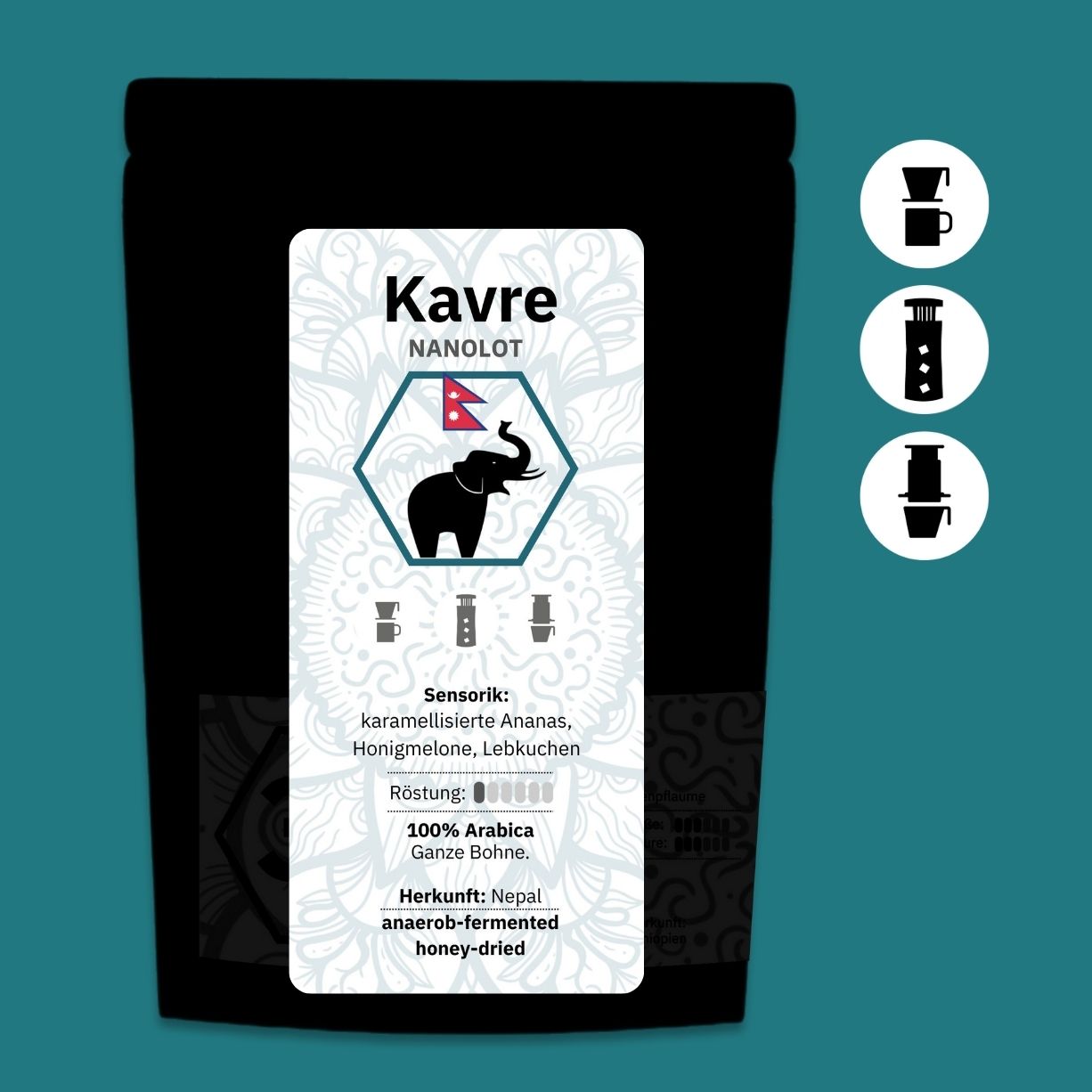 Kavre Anaerobic Honey Nanolot, Kaffee (Nepal) Röstkaffee